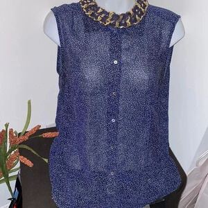 H&M Polka  Dot sleeveless Shirt blouse 10